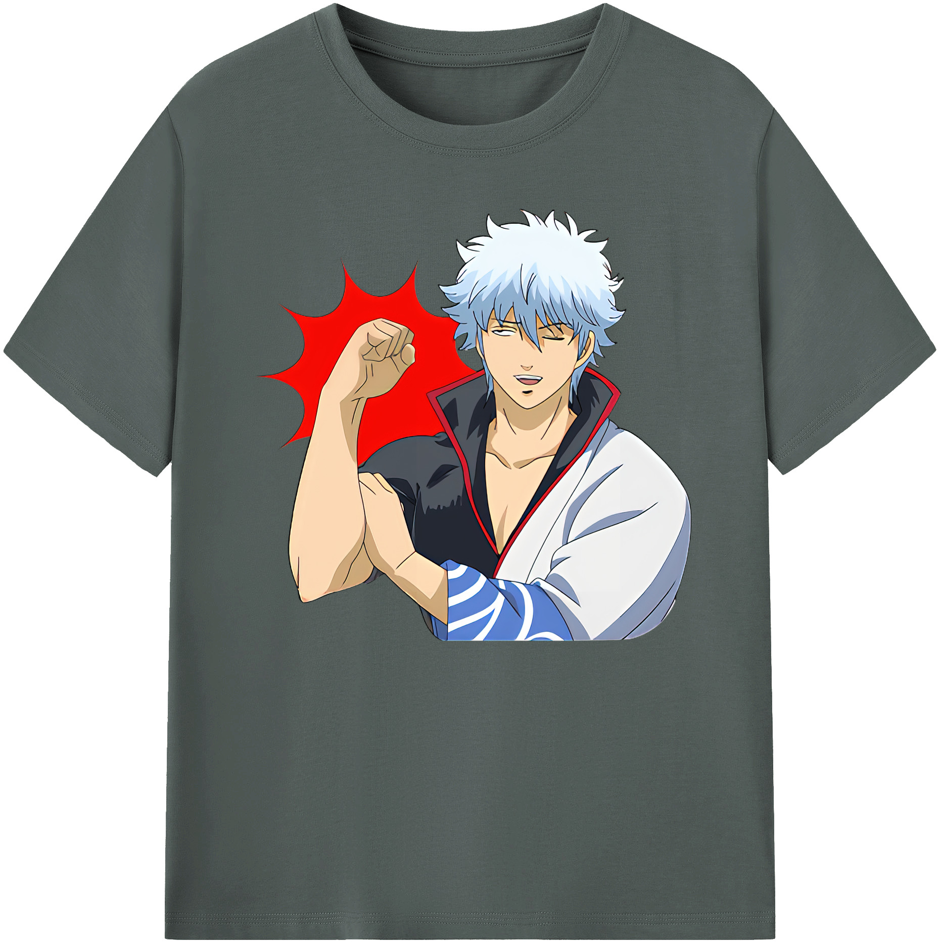 （画像用） ぎんたま 坂田銀時（さかたぎんとき） 神楽 志村新八（しむら しんぱち） GINTAMA Sakata Gintoki Kagura Shimura Shinpachi 綿100％ メンズ半袖Tシャツ｜肌触りやわらか＆通気性